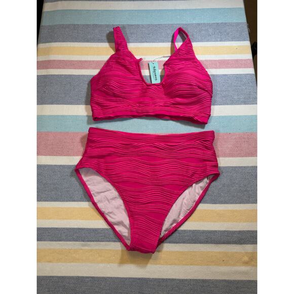 NWT, Adisputent, Hot Pink High Waisted Bikini, Size XL - Picture 1 of 8